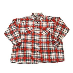 Vintage Jean Phillipe 1980's Soft Flannel Cotton Size‎ XL Red Plaid Roomy